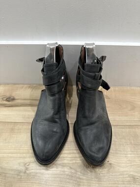 Jeffrey Campbell Everly Boots Womens Size 7 Black Cutout Buckle Ankle Bootie